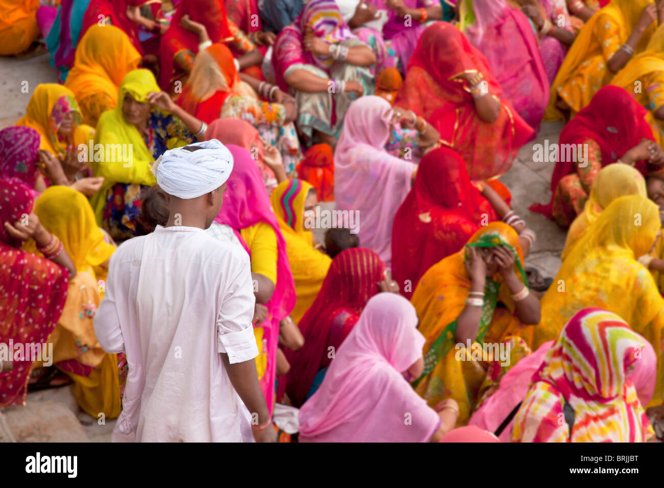 Ein buntes Hindu-fest in Rajasthan, Indien Stockfoto