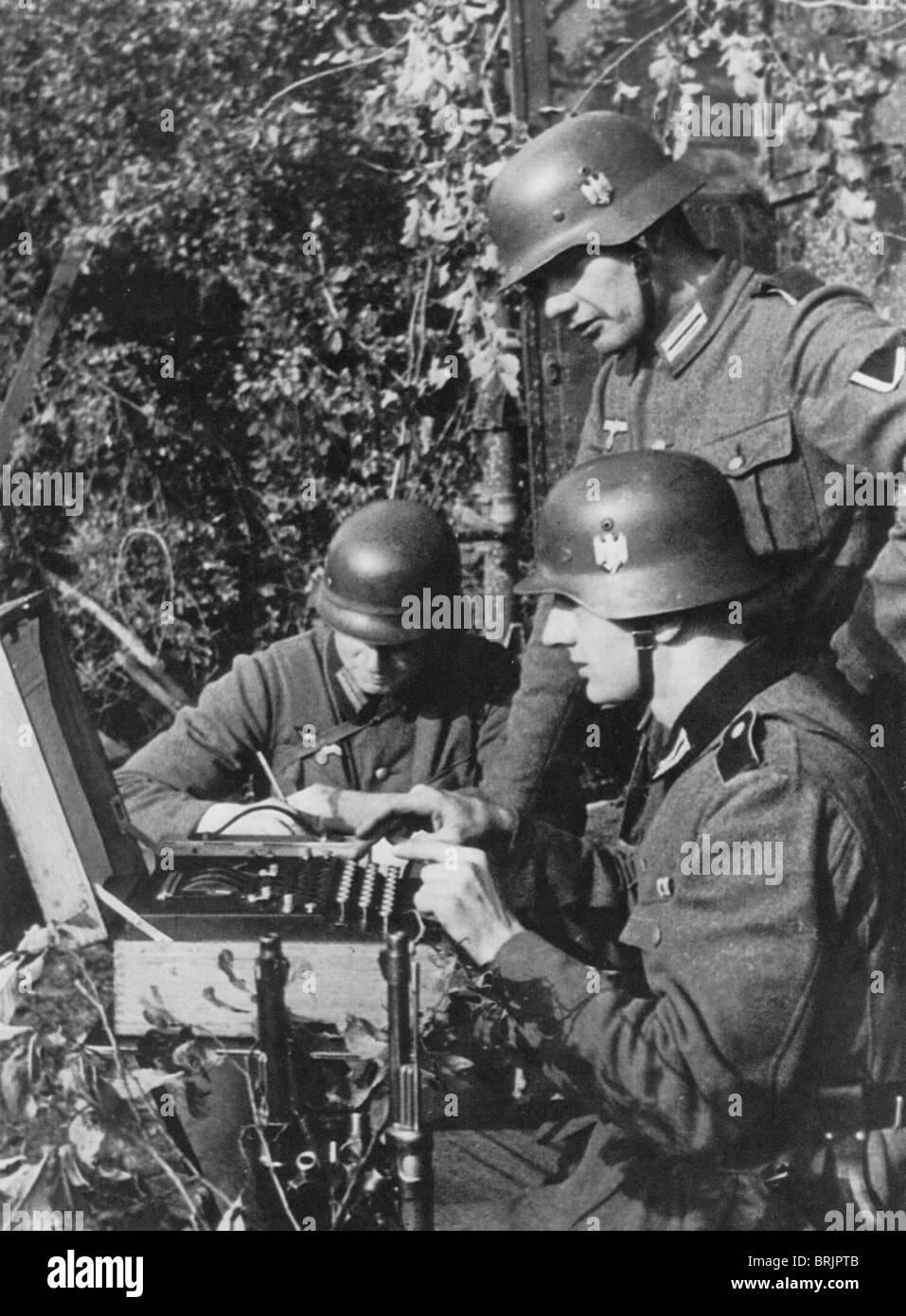 ENIGMA-Maschine im Einsatz durch die deutsche Armee im 2. Weltkrieg Stockfoto