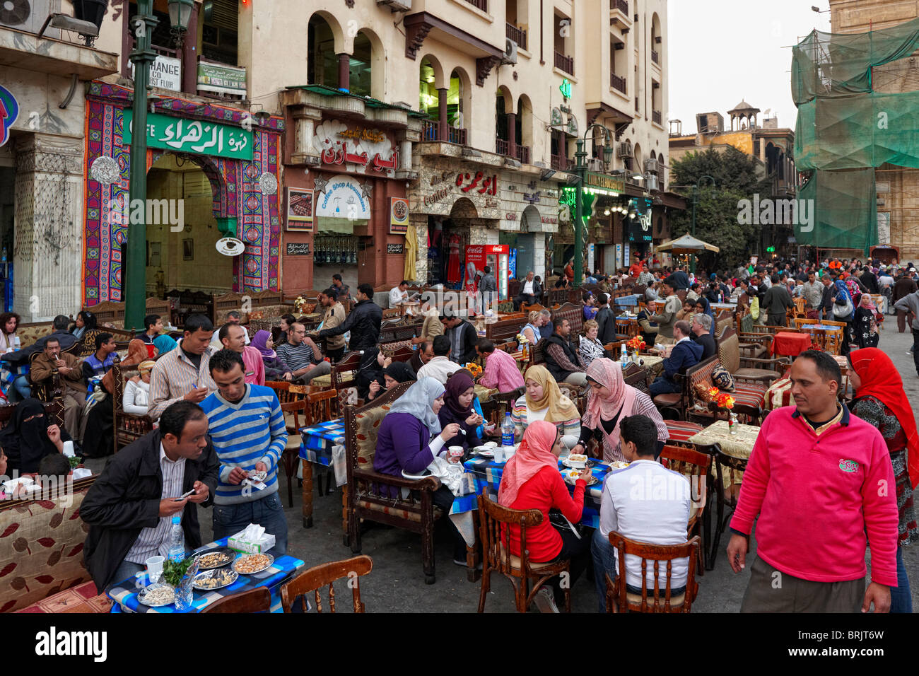 Coffee-Shops bei Khan al Khalili, Bazar in Kairo, Ägypten, Afrika Stockfoto