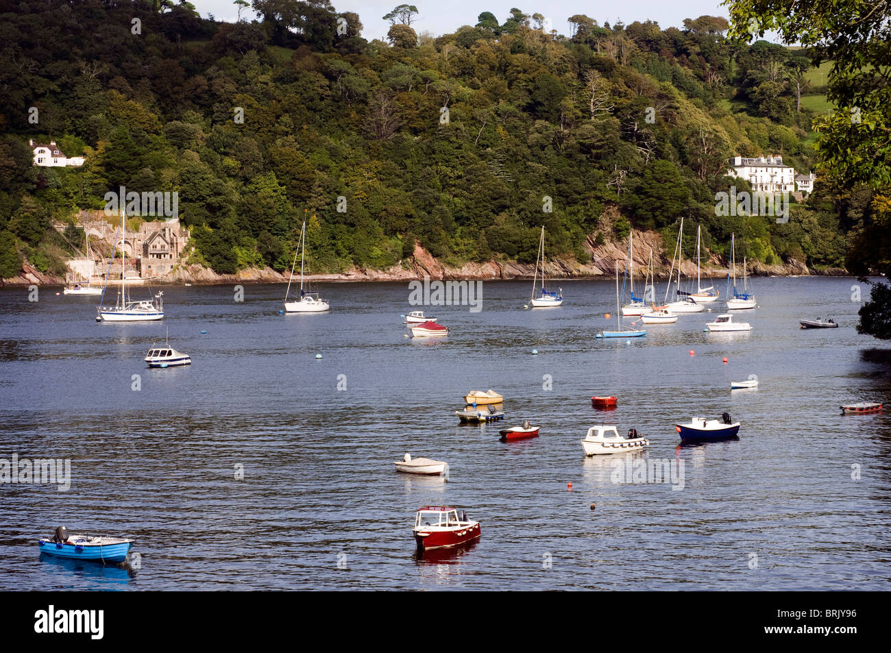 Fluss Dart in der Nähe von Kingswear, Dartmouth, Hafen, Devon Stockfoto