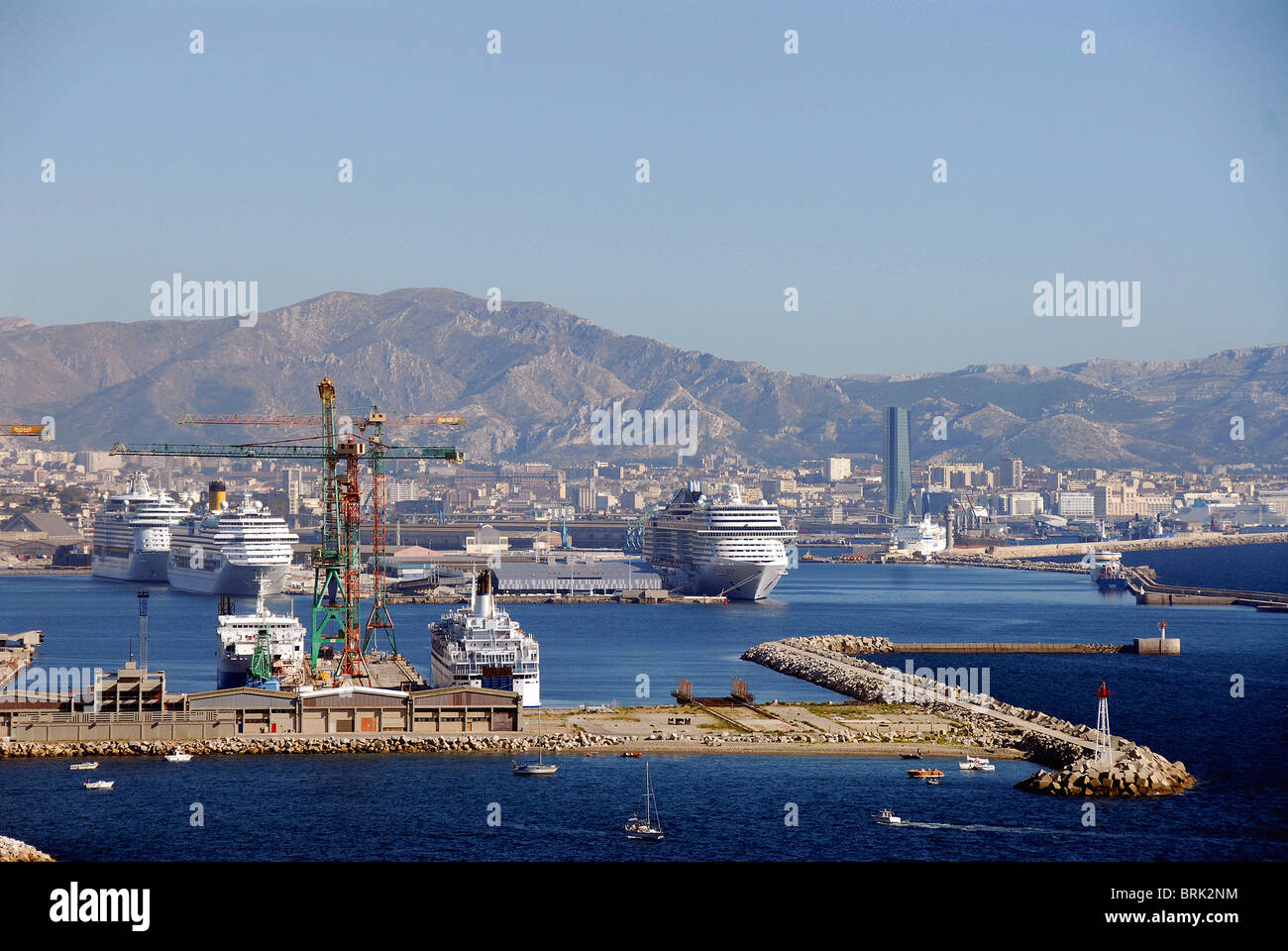 Joliette Hafen und CMA-CGM Turm Marseille Stockfoto