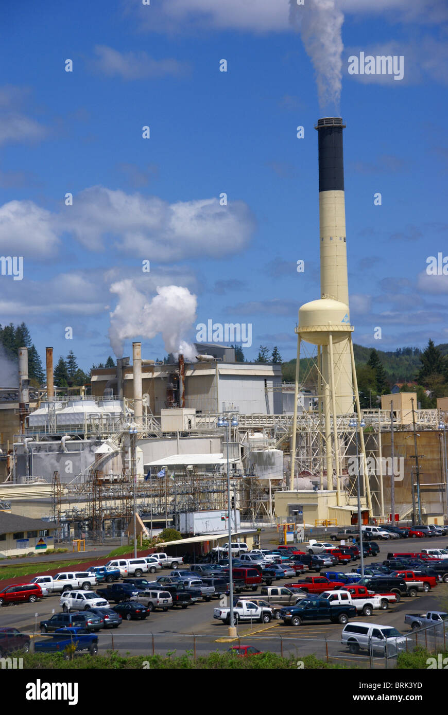 Zellstoff- und Papierfabrik Fluss, Toledo, Oregon Coast Stockfoto