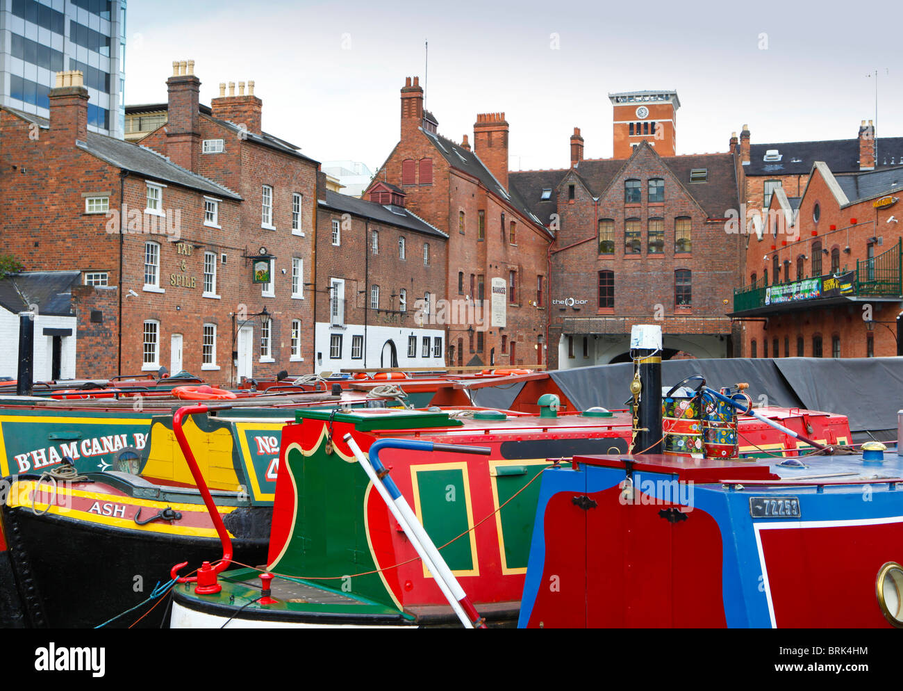 Gas Street Basin Kanalnetz in Birmingham, West Midlands, England, UK Stockfoto