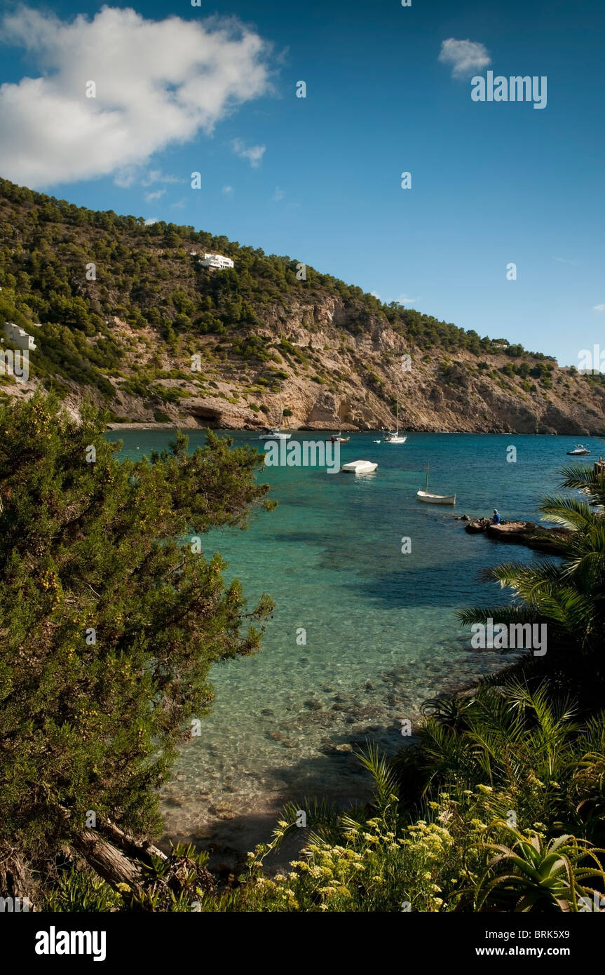 Cala Llonga, Ibiza, Balearen, Spanien. Stockfoto