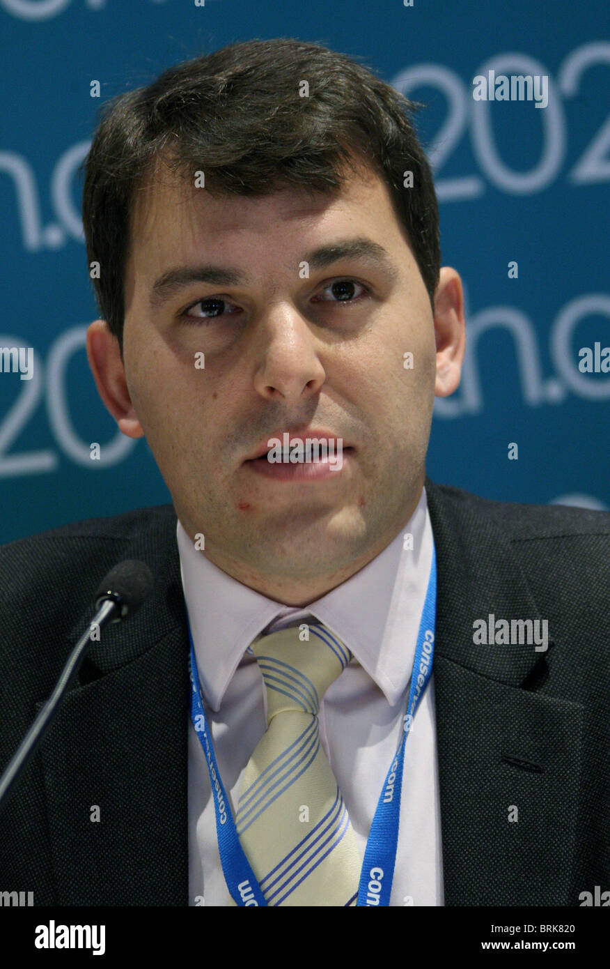 JOHN GLEN MP CONSERVATIVE PARTY 4. Oktober 2010 die ICC BIRMINGHAM ENGLAND Stockfoto