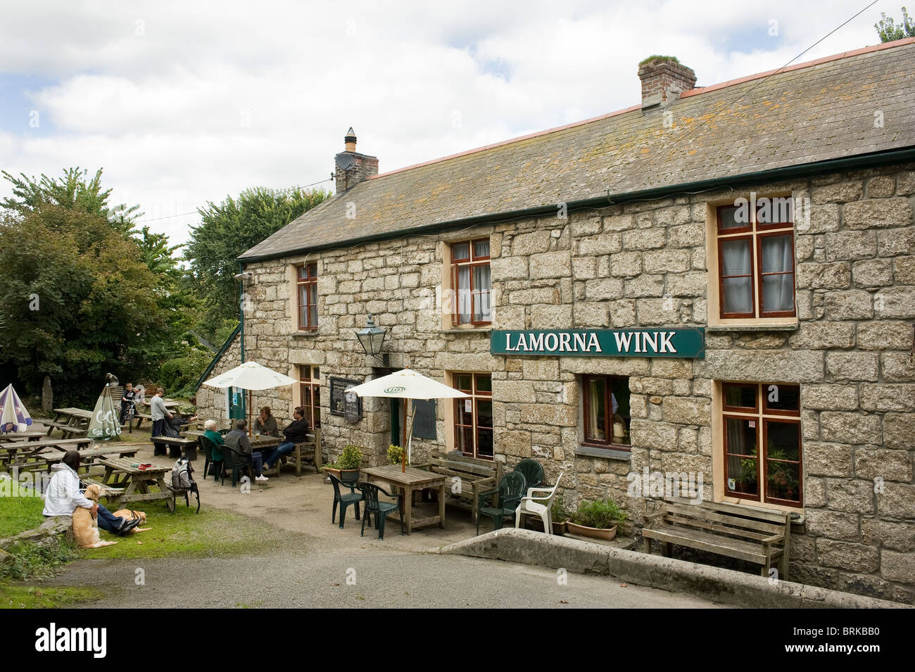 Die Lamorna Wink Public House in Cornwall. Stockfoto