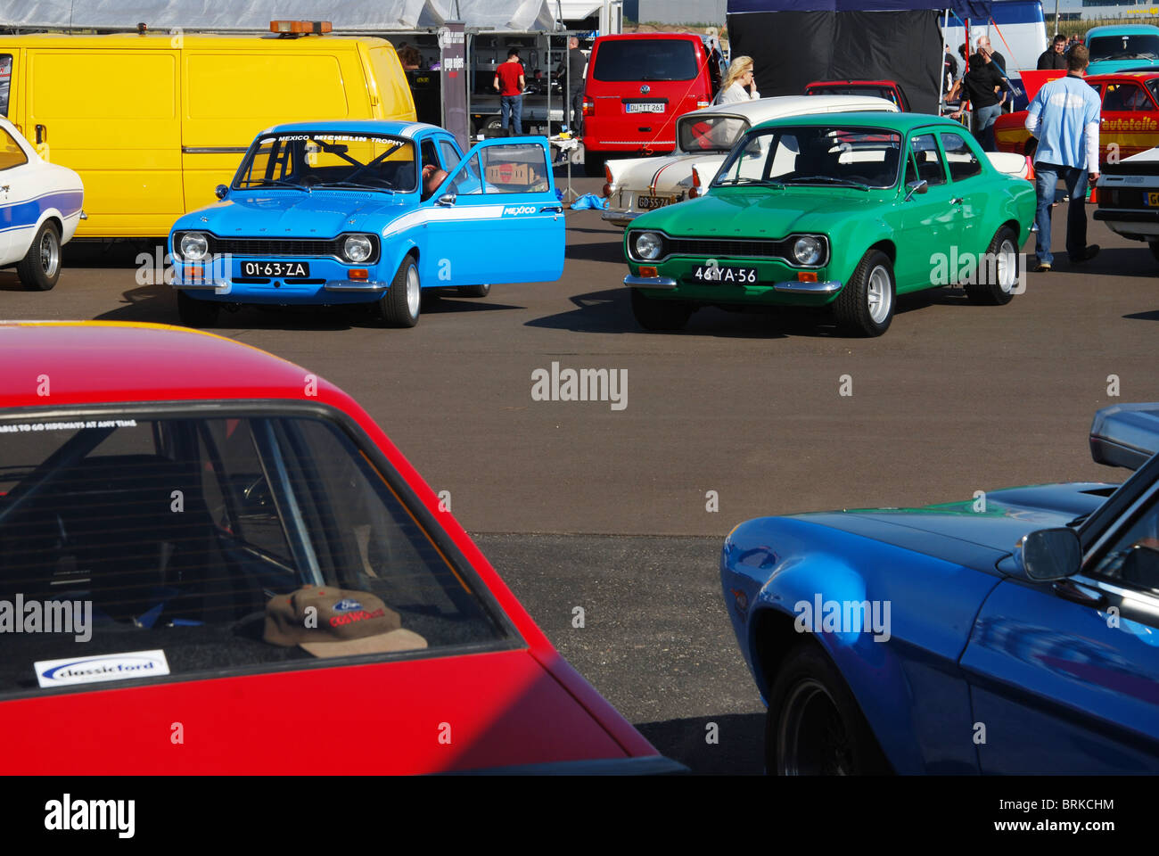 Anzeige der Ford Escort Sport Saloons bei RS treffen Stockfoto