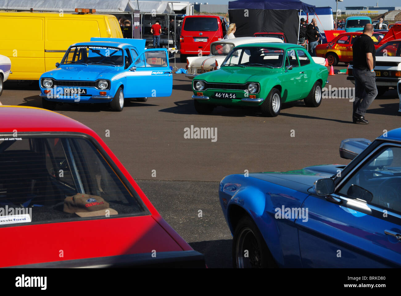 Anzeige der Ford Escort Sport Saloons bei RS treffen Stockfoto