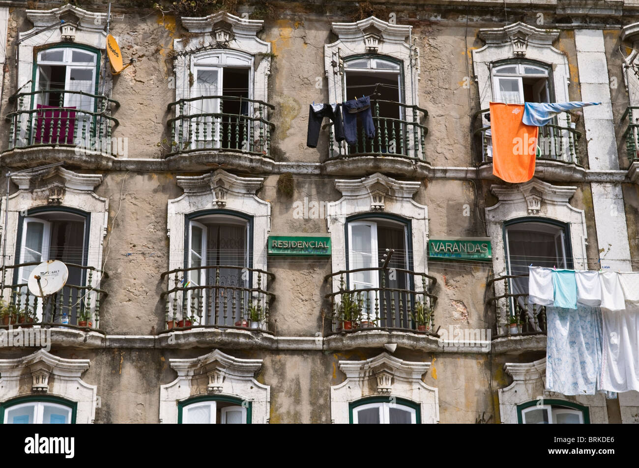 Alte Fassade des Hauses Alfama Lissabon Portugal Stockfoto