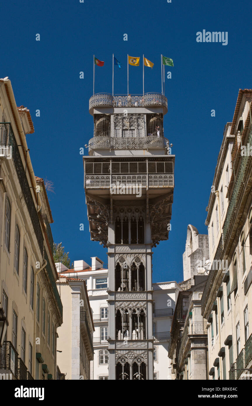 Santa Justa Aufzug Lissabon Portugal Stockfoto