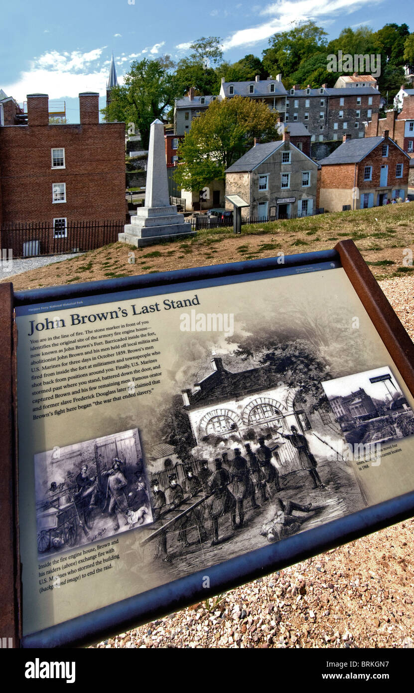 Denkmal für die Abolitionisten John Brown in Harpers Ferry, West Virginia Stockfoto