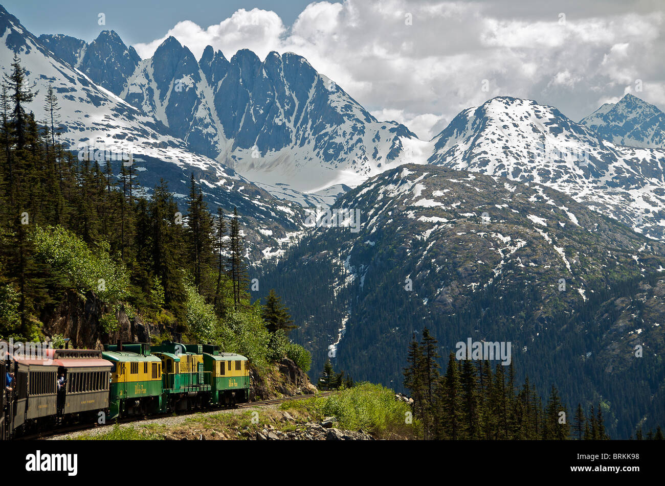 Yukon Railway Abstieg vom White Pass in der Nähe von Skagway Alaska USA Stockfoto