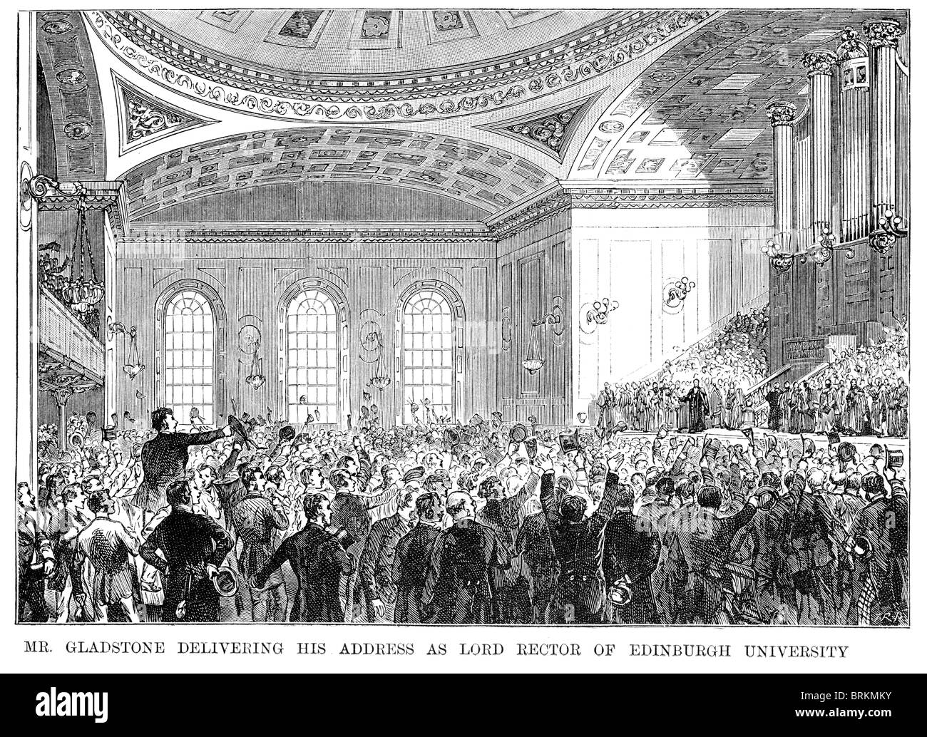 Gladstone seine Lieferadresse als Lord Rector der Universität Edinburgh Stockfoto