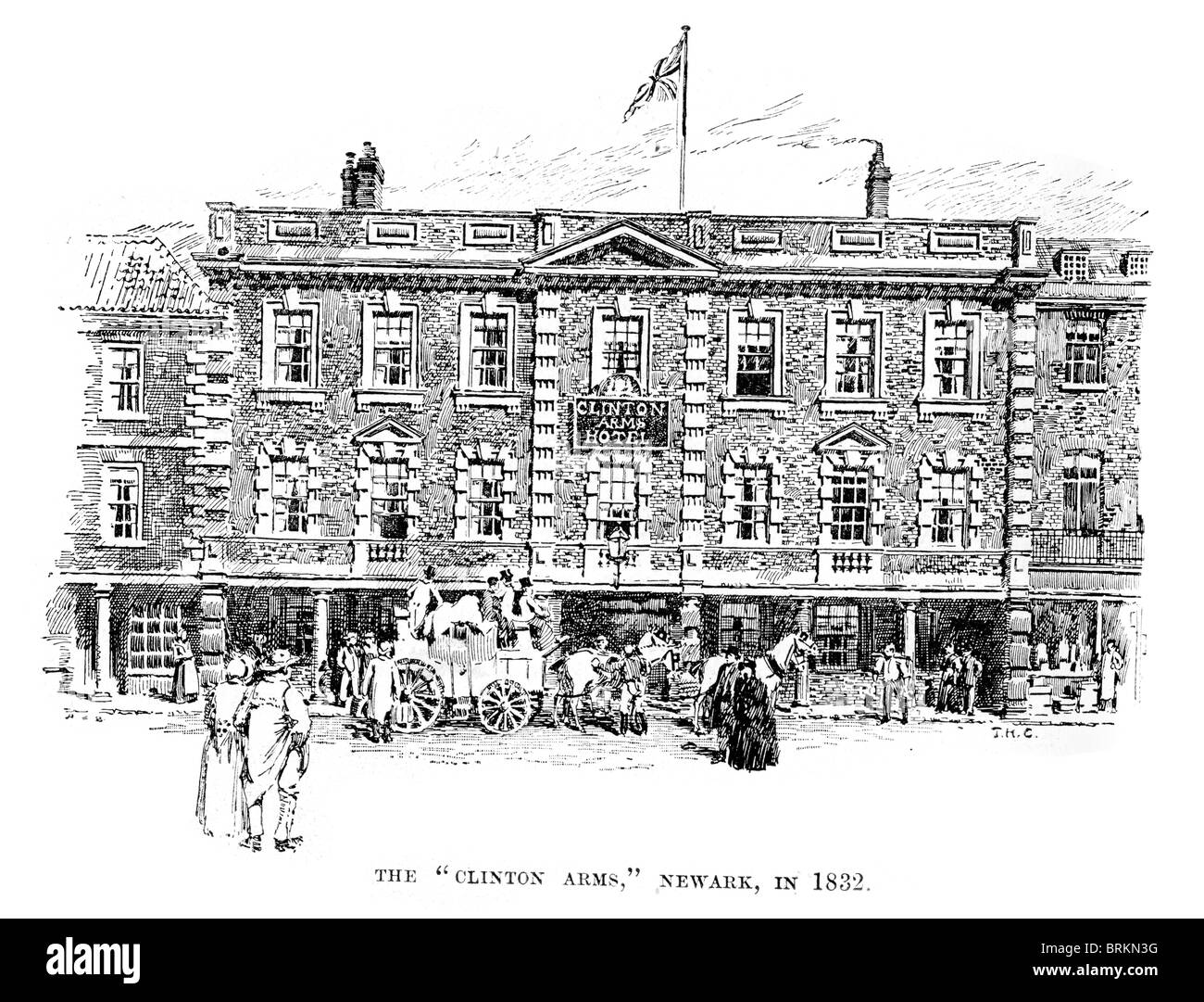 Clinton Arms Hotel Newark 1832 Stockfoto