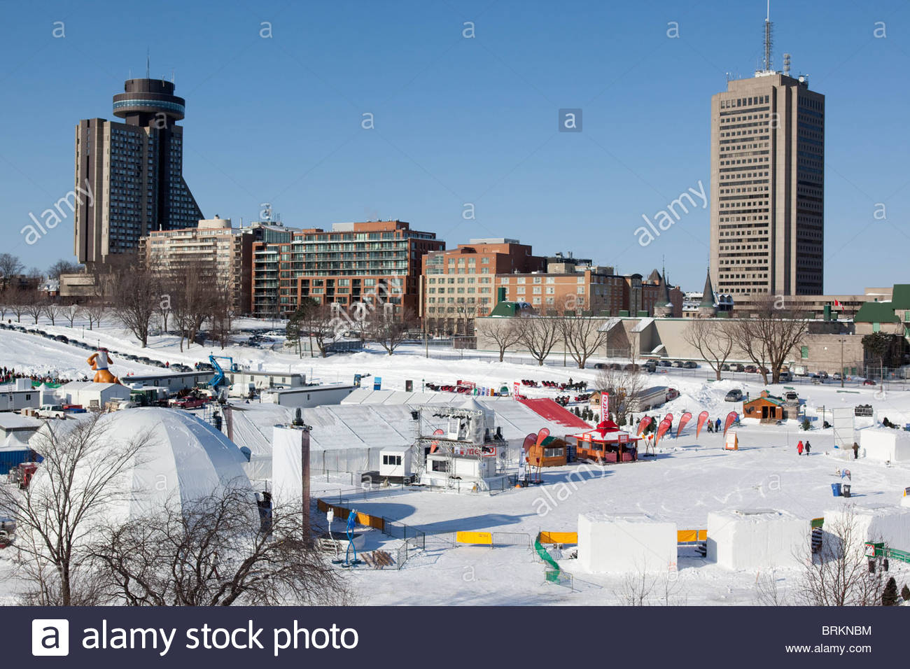 Die Ebenen von Abraham lebendig in Quebec City, Karneval. Stockfoto