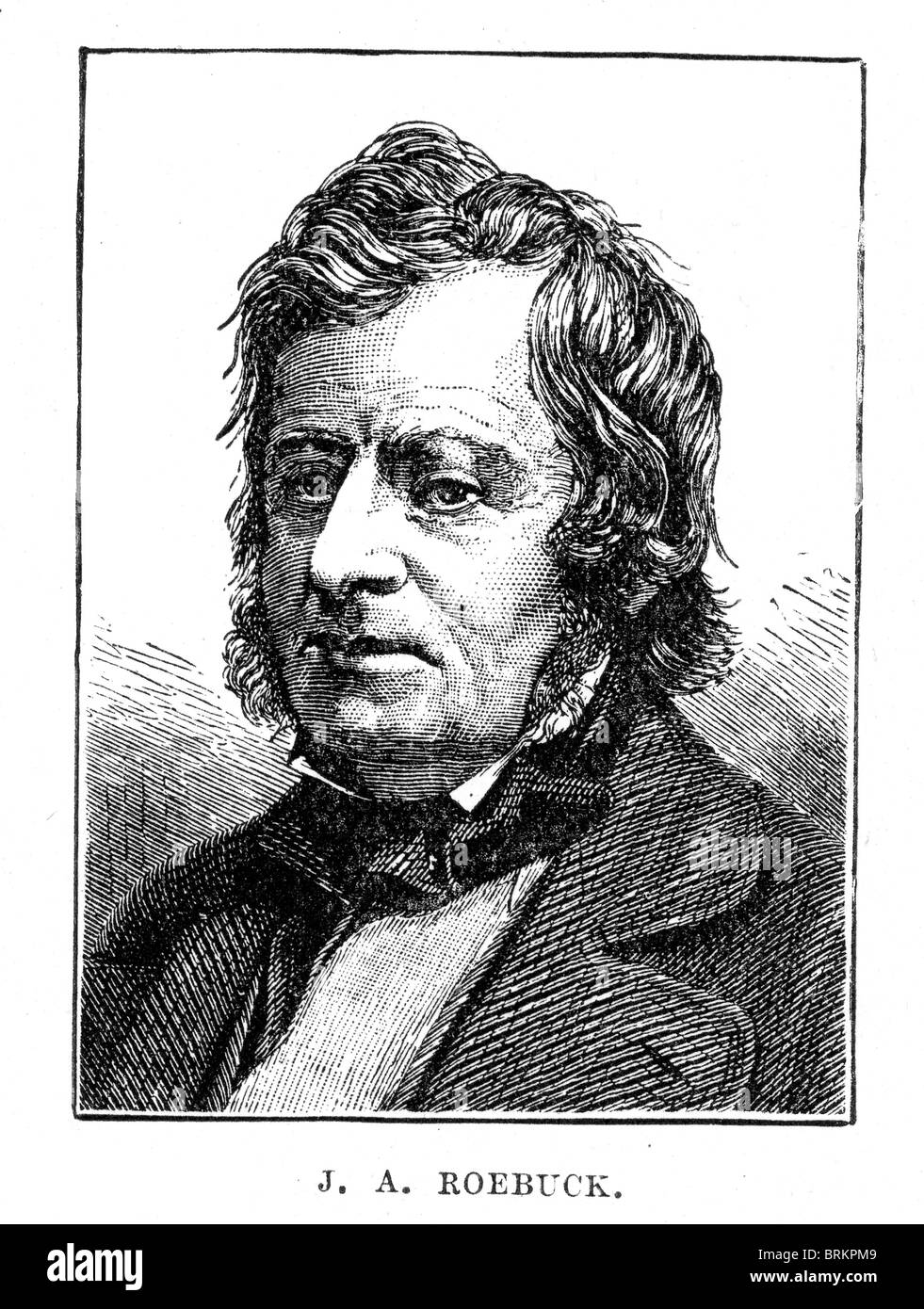 Vintage Gravur zeigt John Arthur Roebuck britischer Politiker wurde er mit führenden radikale und utilitaristischen intim Stockfoto