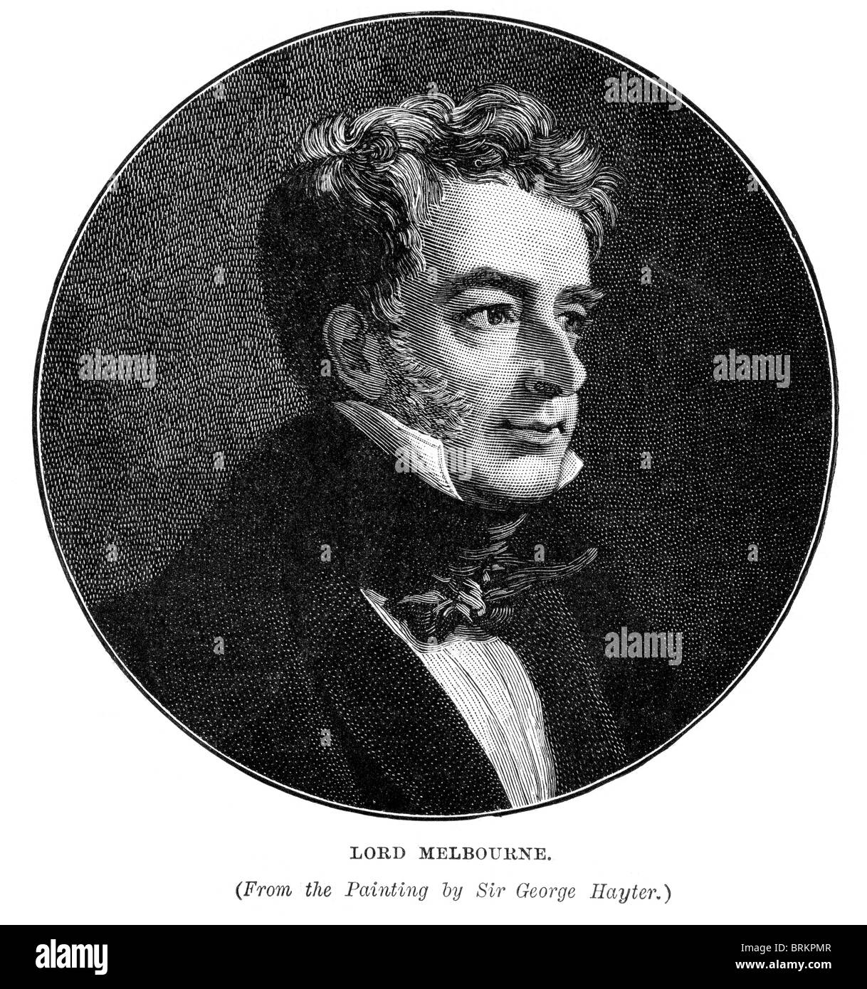 Lord Melbourne ein bekannter Whig-Politiker und Premierminister des Vereinigten Königreichs im Jahre 1834 und von 1835 bis 1841 war. Stockfoto