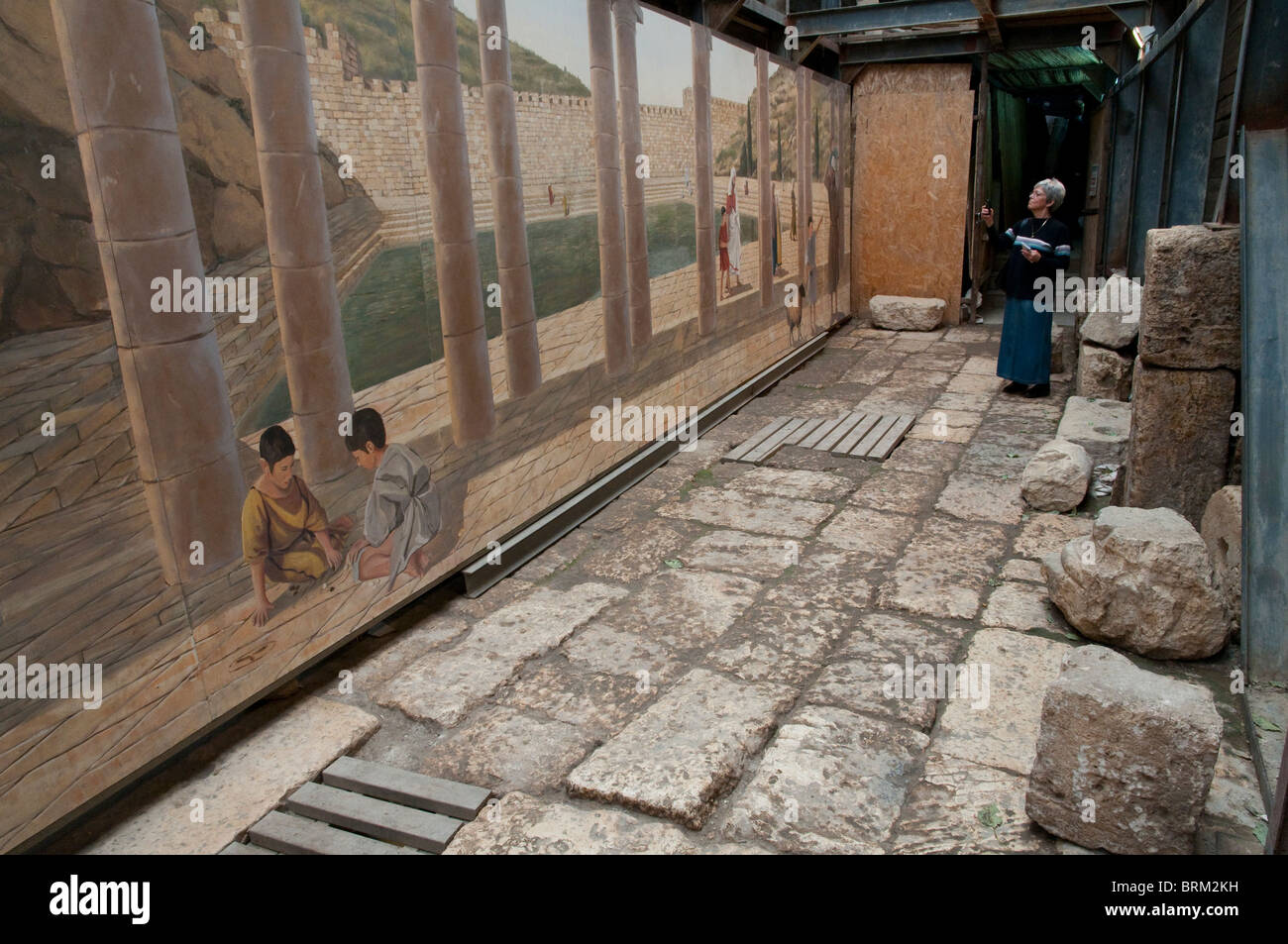Zweiten Tempels trat Straße in Jerusalem ausgegraben Stockfoto
