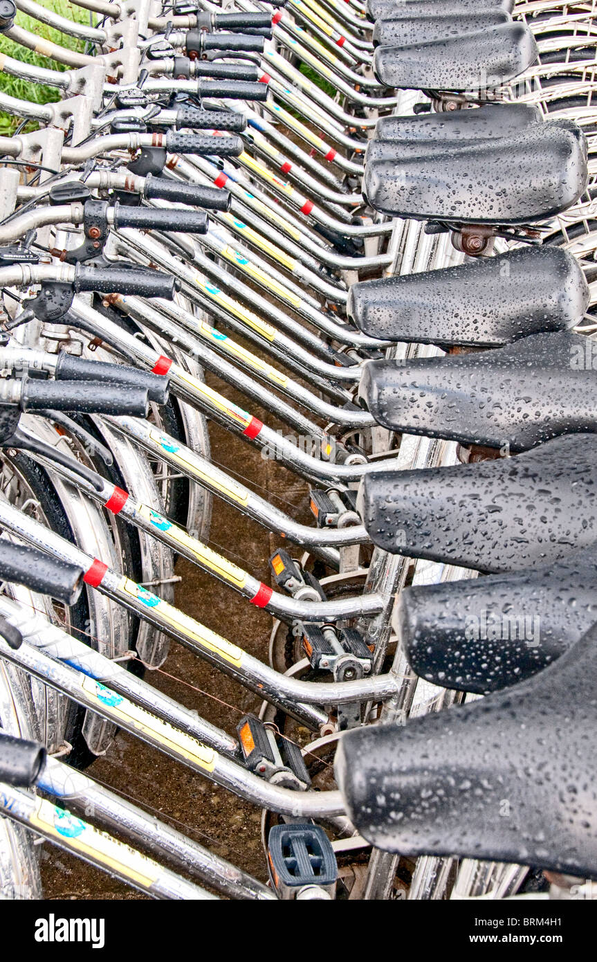 Fahrräder zur Miete in ein touristisches Ziel; Fahrradverleih Stockfoto