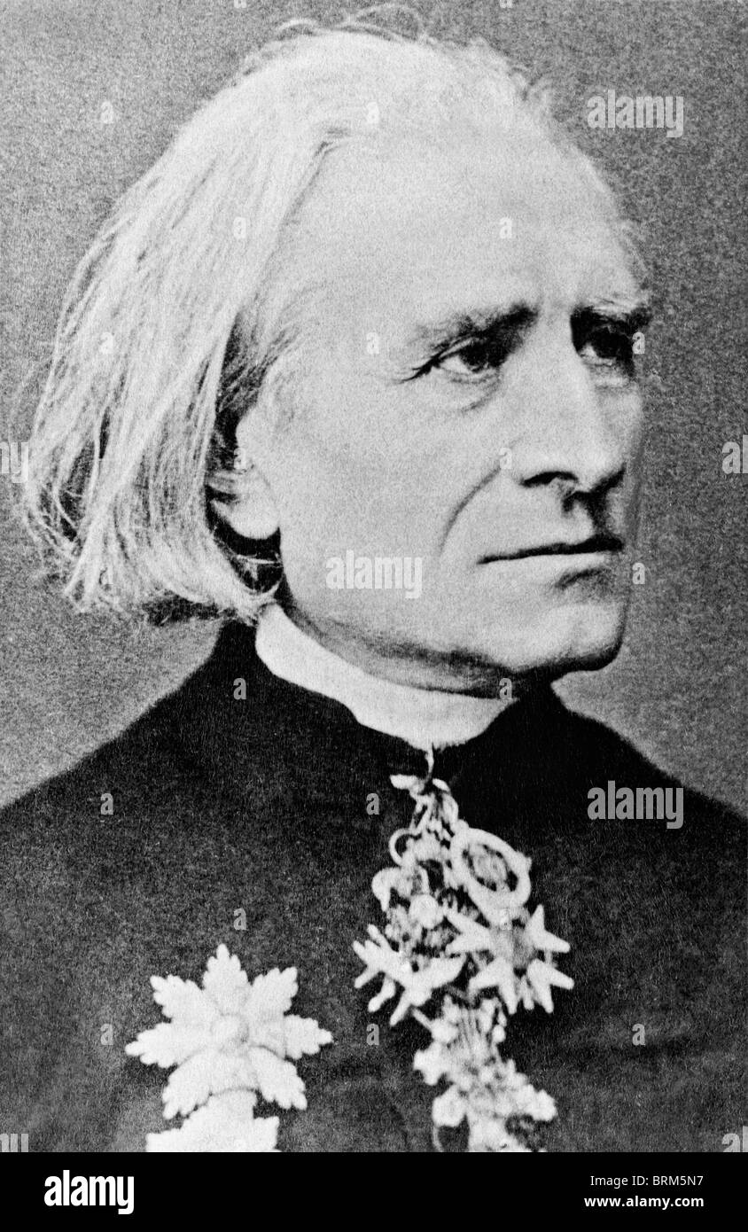 Portrait-Foto ca. 1870 s des ungarischen Komponisten und Pianisten Franz Liszt (1811-1886). Stockfoto