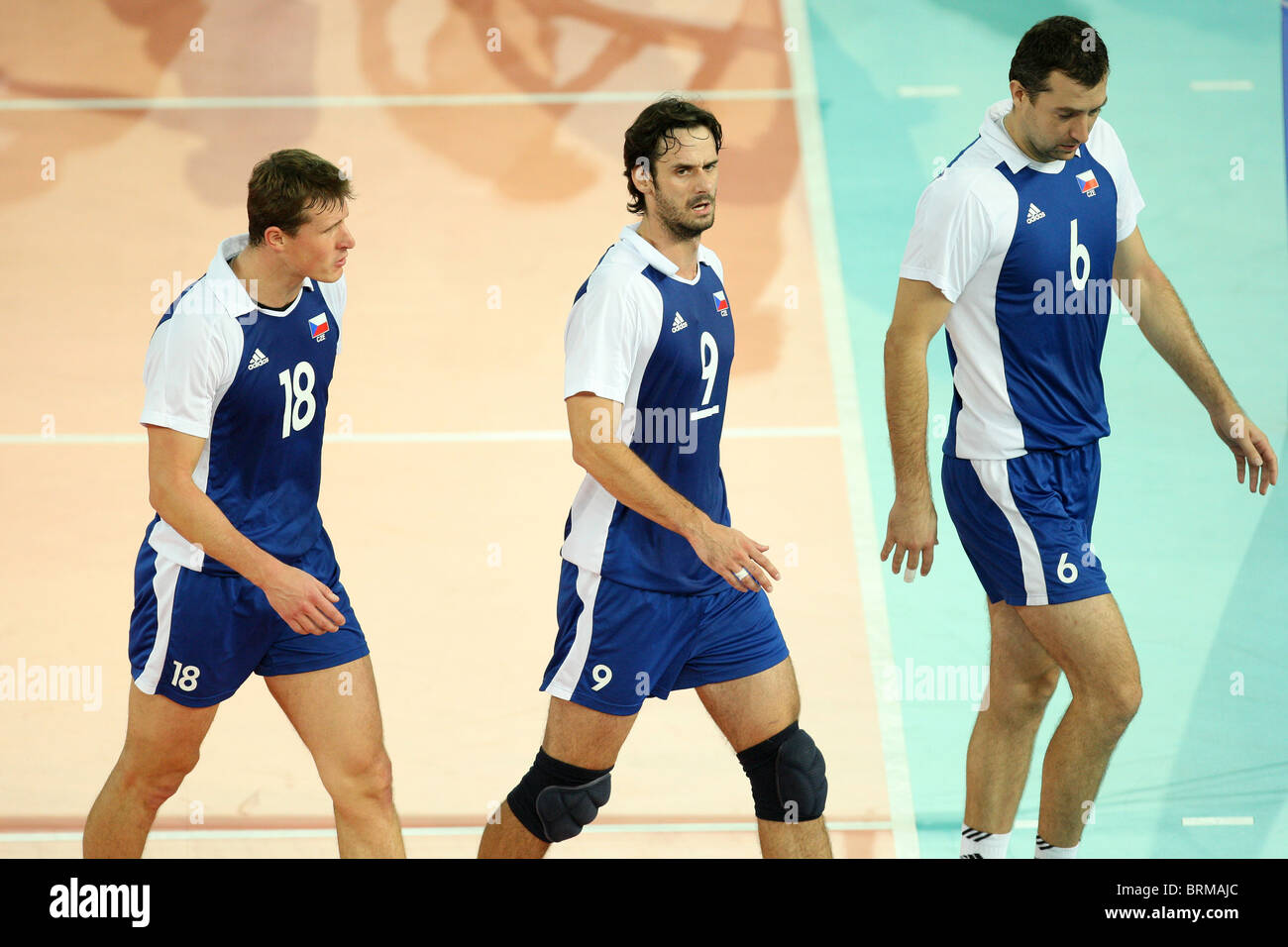 Match Deutschland V Tschechische Republik der dritten Runde der FIVB Men Volleyball Weltmeisterschaft Italia 2010 Stockfoto