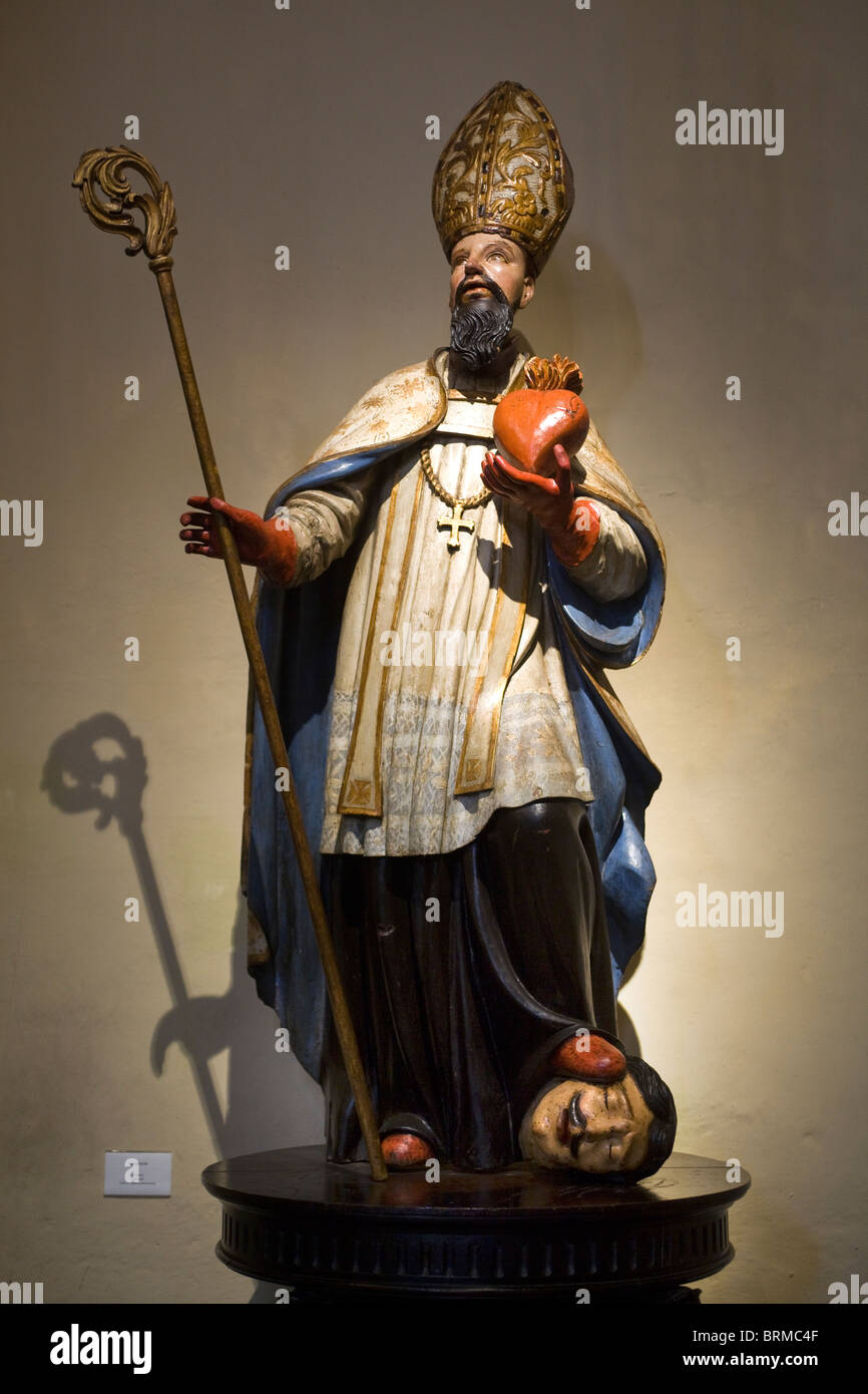 Statue von Sankt Augustin im Inneren der Kathedrale Lima-Peru Stockfoto