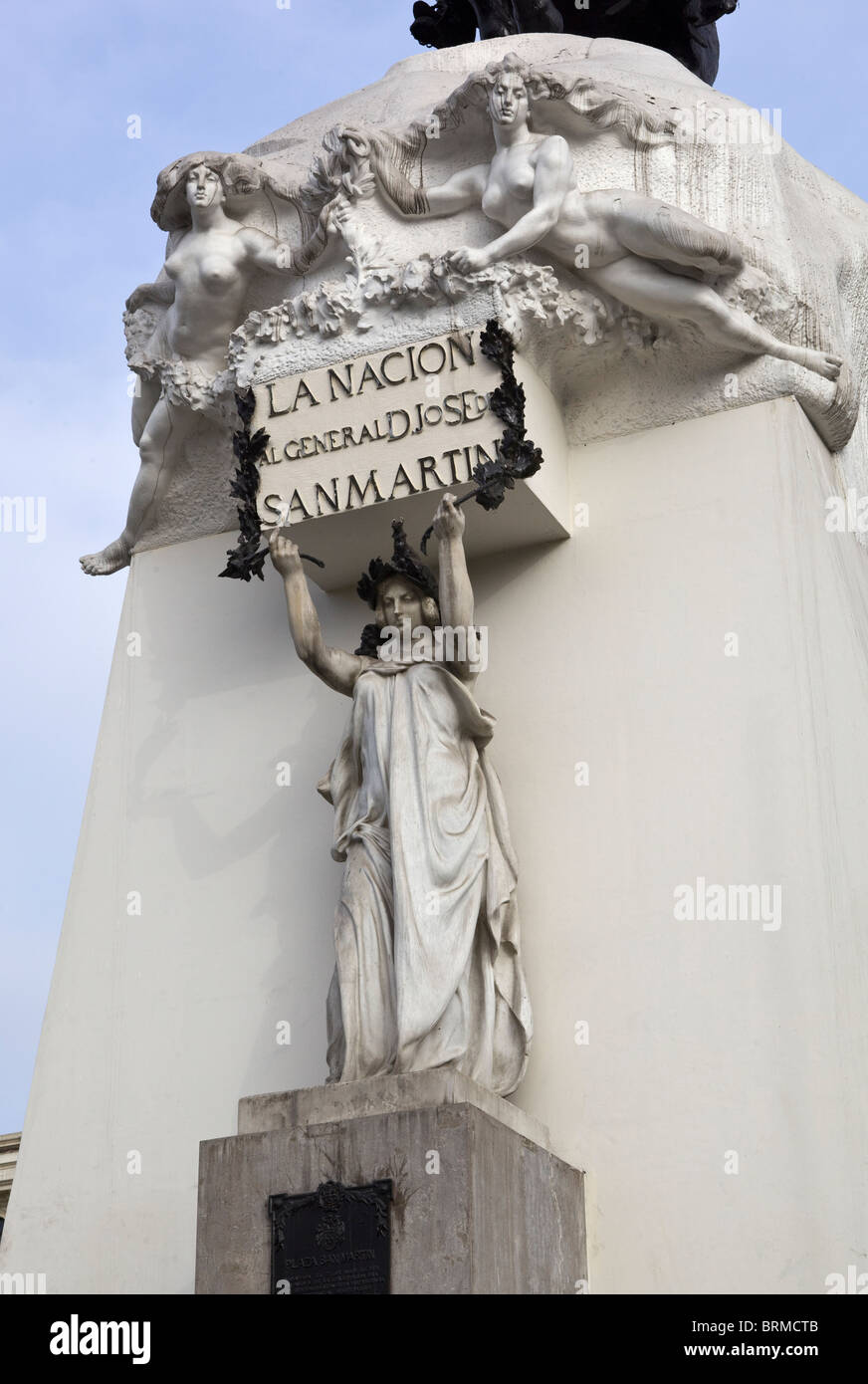 San Martin Statue Detail Plaza de San Martin Lima Peru Stockfoto
