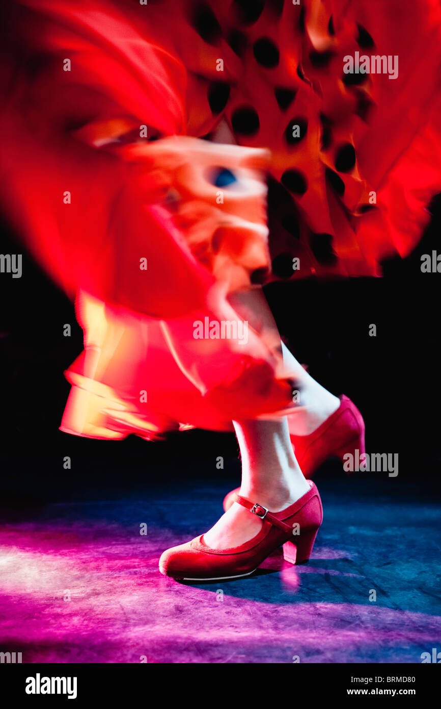Flamenco-Füße tanzen Stockfoto