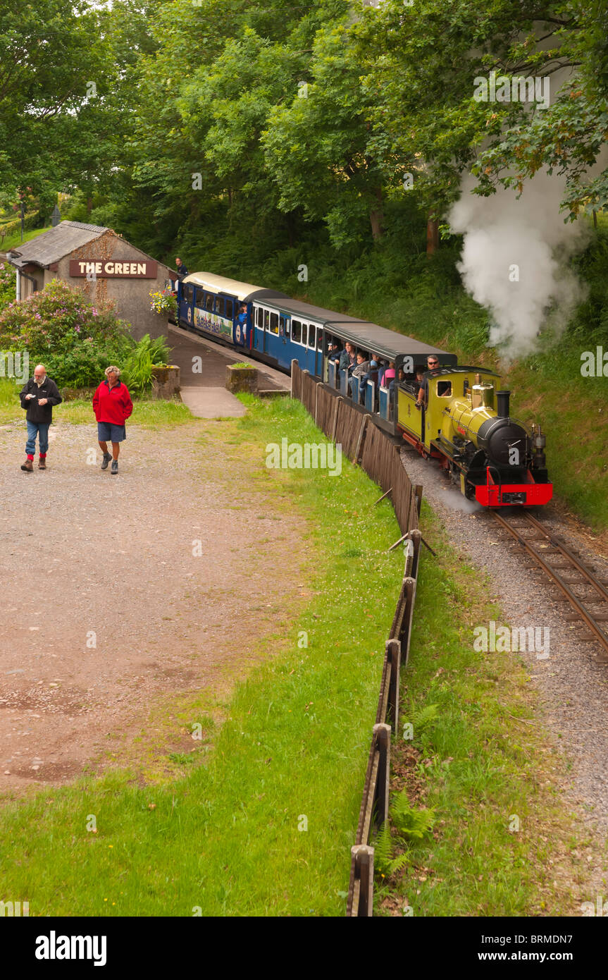 Die grünen Station auf die Ravenglass und Eskdale Schmalspurbahn in Cumbria, England, Großbritannien, Uk Stockfoto