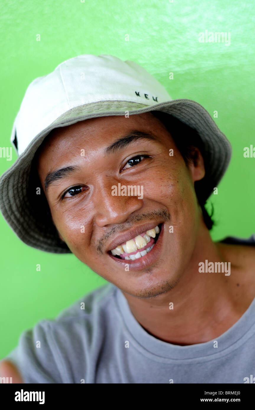 Mann auf Belakang Padang Riau Inseln Indonesien Stockfoto