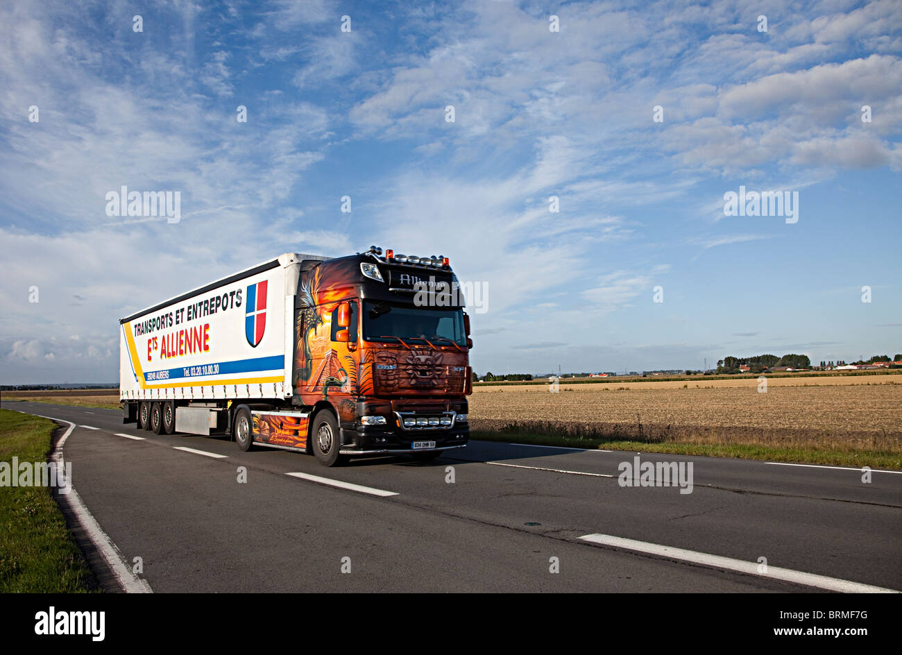 Transport LKW in Nordfrankreich Stockfoto
