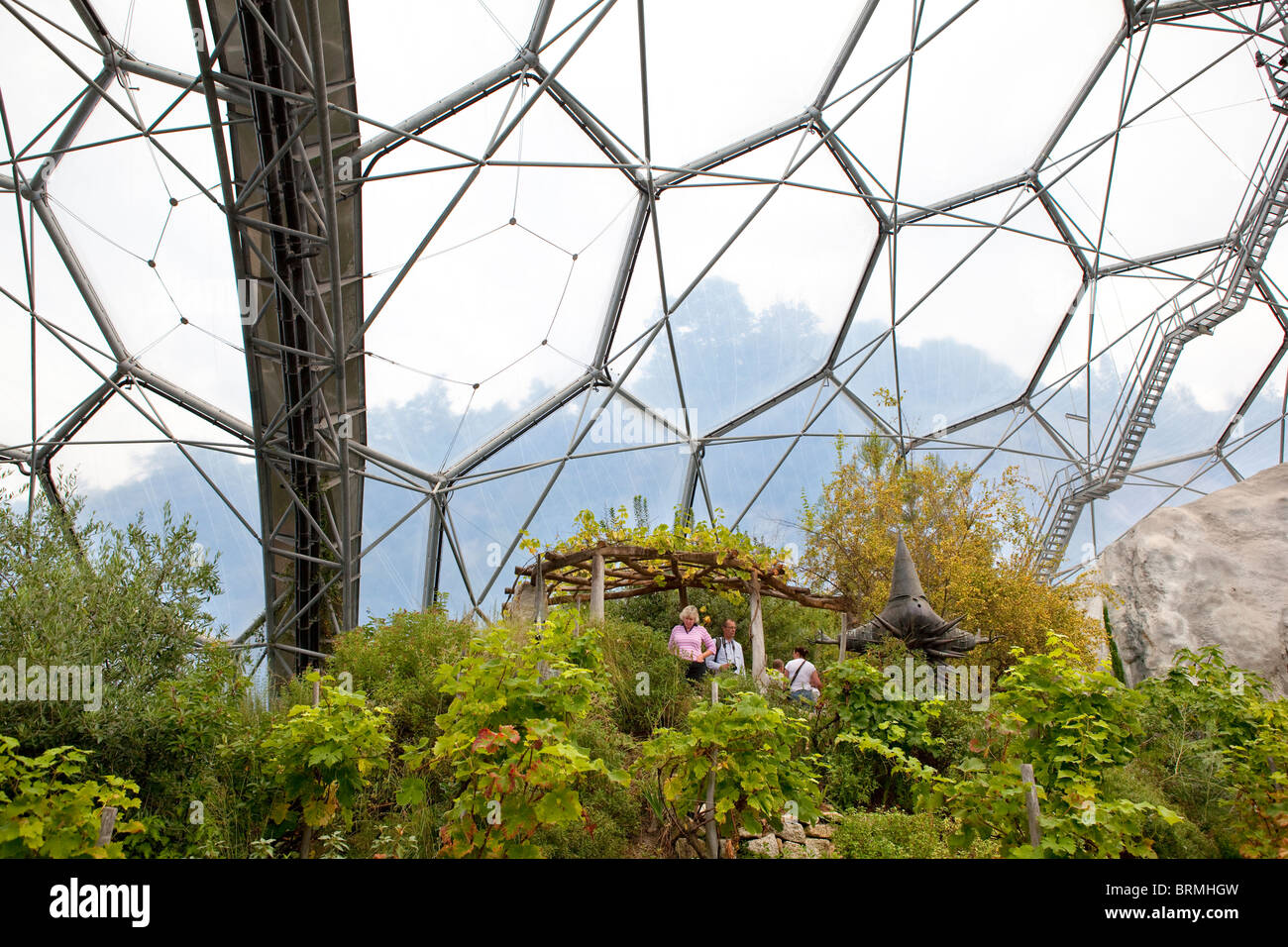 Die mediterrane Kuppel. Das Eden Project Stockfoto