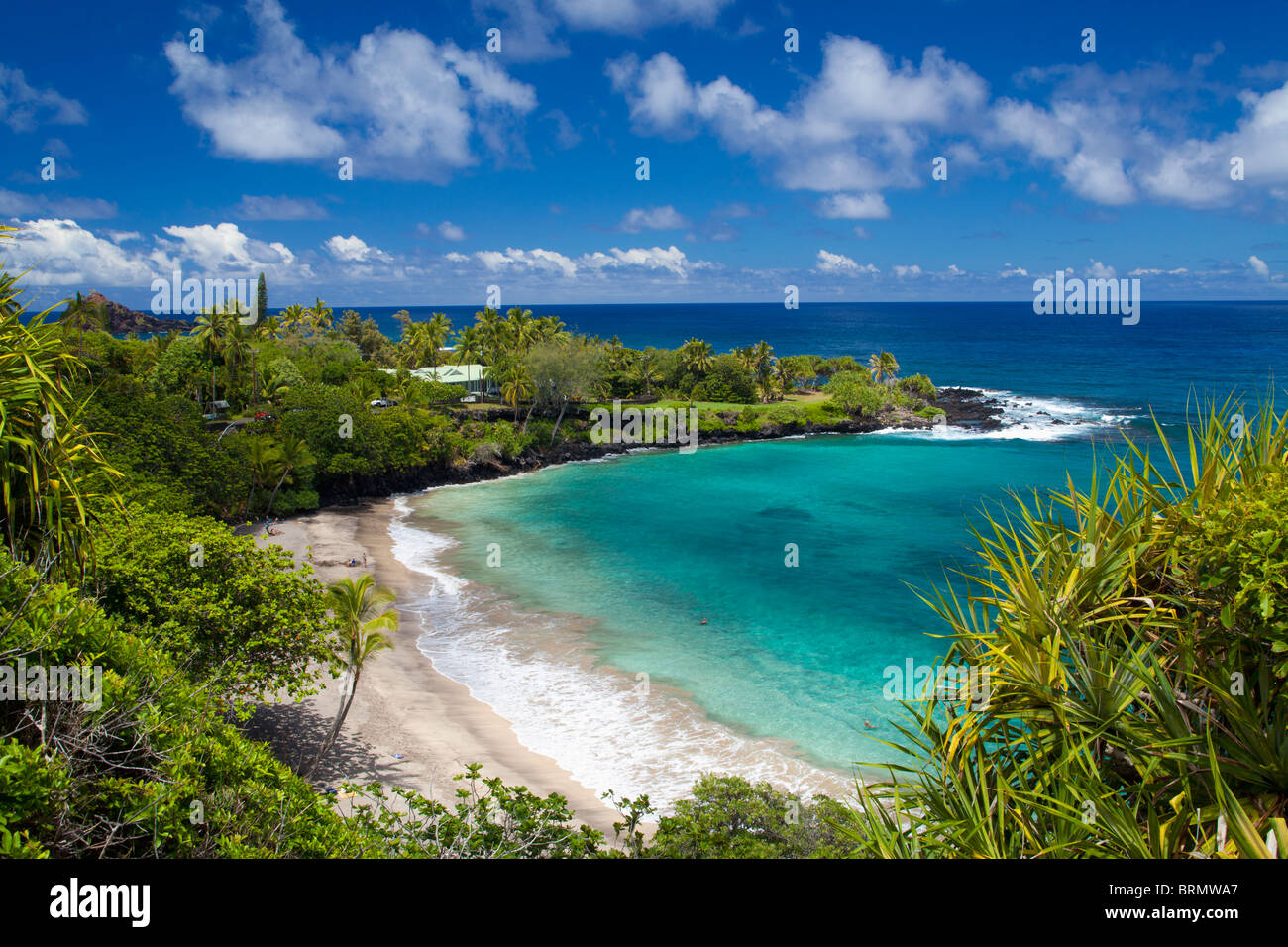 Schöner Tag am Hamoa Beach, Hana, Maui, Hawaii. Stockfoto