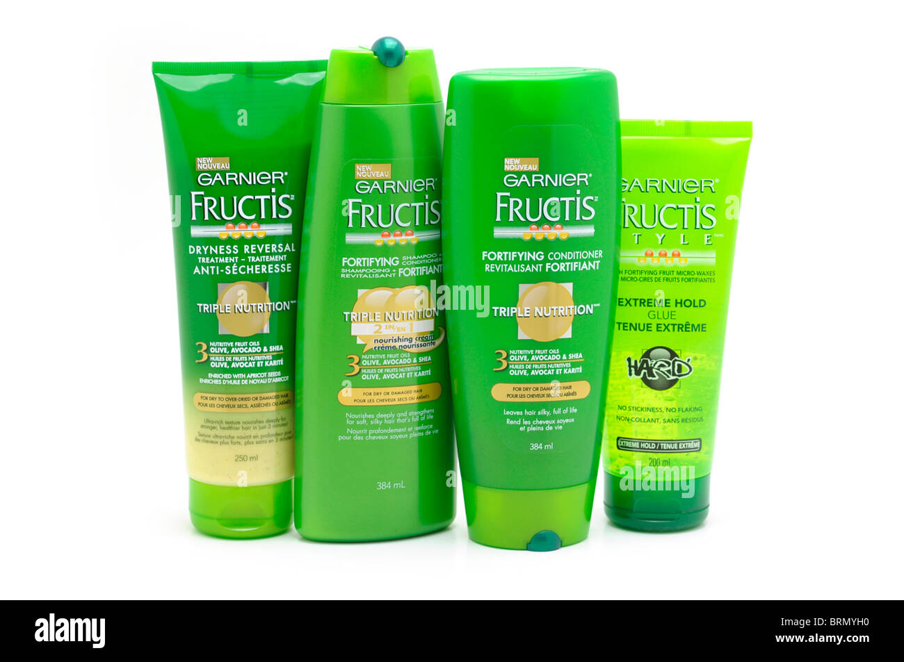 Haar-Pflege-Produkte, Shampoo, Conditioner, Duschgel, Konditionierung Stockfoto