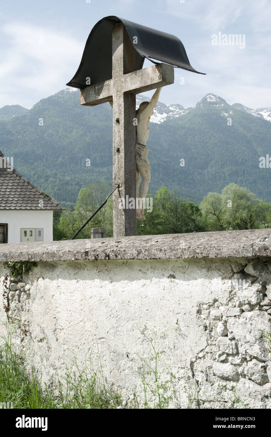 Alpine Kirche; Ort der Anbetung; Religion; Stockfoto