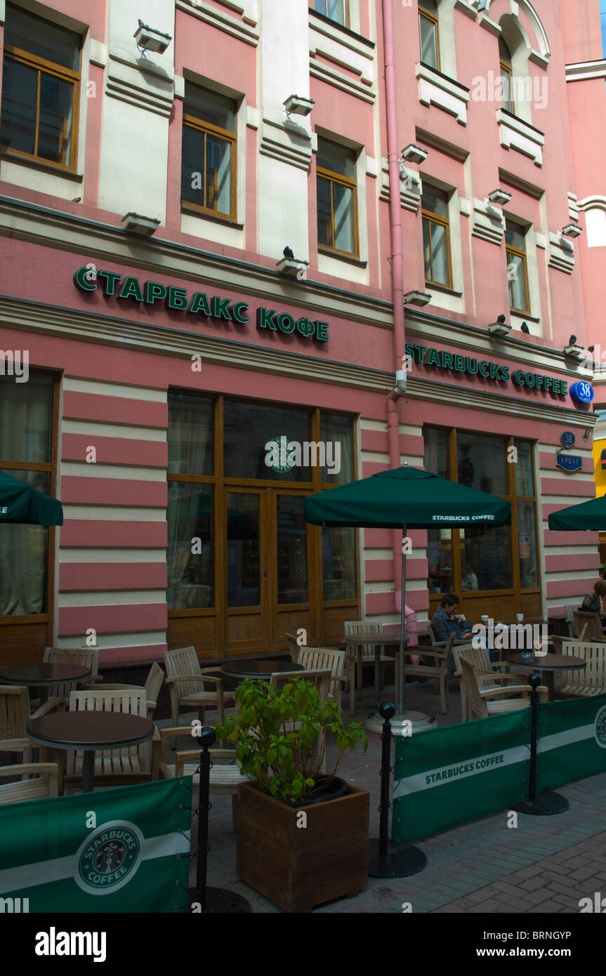 Starbucks-Café-Filiale Arbat Straße Moskau Russland Mitteleuropa Stockfoto