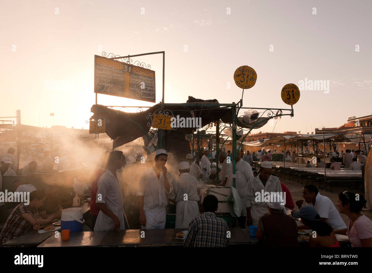 Jema al Fna Platz, Marrakesch, Marokko. Stockfoto