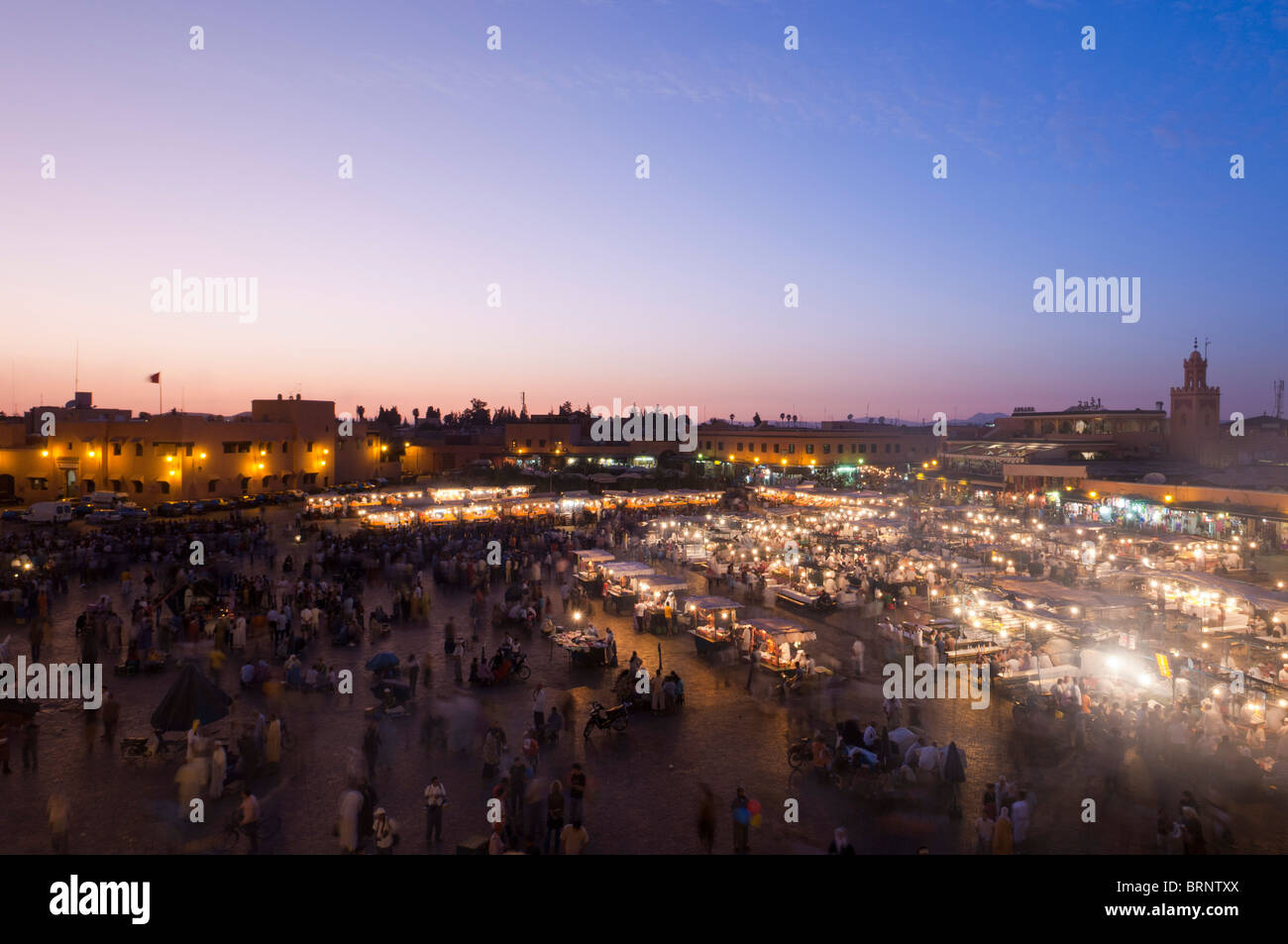 Jema al Fna Platz, Marrakesch, Marokko. Stockfoto