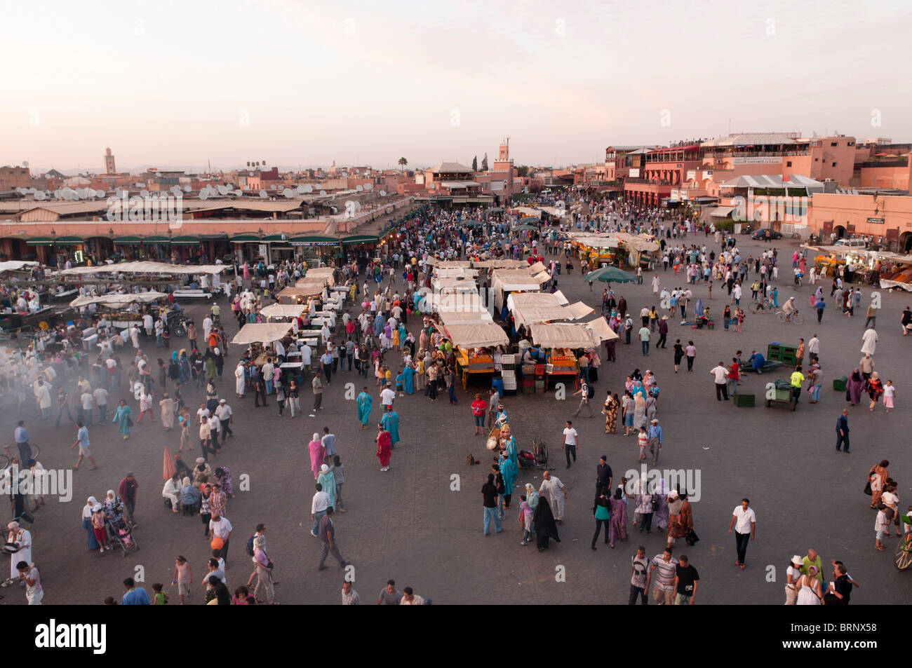 Jema al Fna Platz, Marrakesch, Marokko. Stockfoto