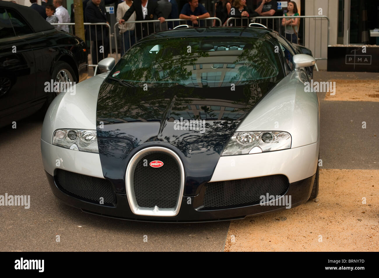 Bugatti Veyron 16.4 Schwarz Silber Stockfoto