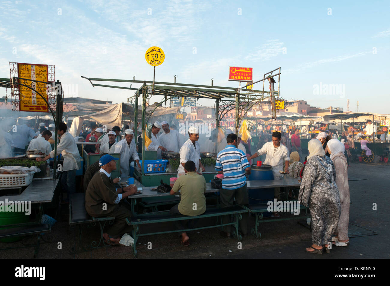 Jema al Fna Platz, Marrakesch, Marokko. Stockfoto