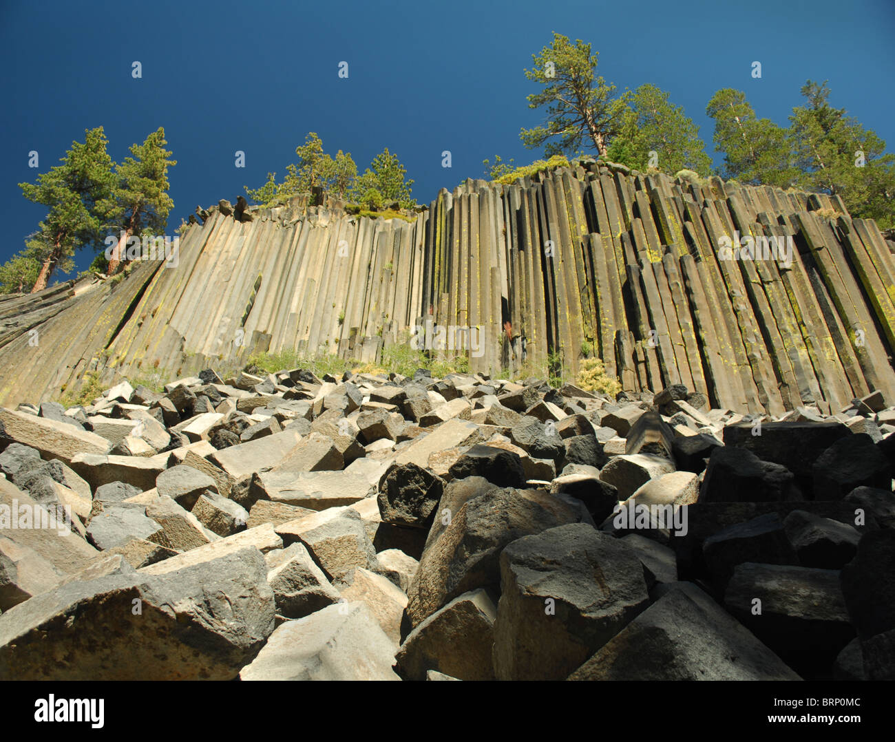 Ein Blick auf den Devils Postpile Mammoth California Stockfoto