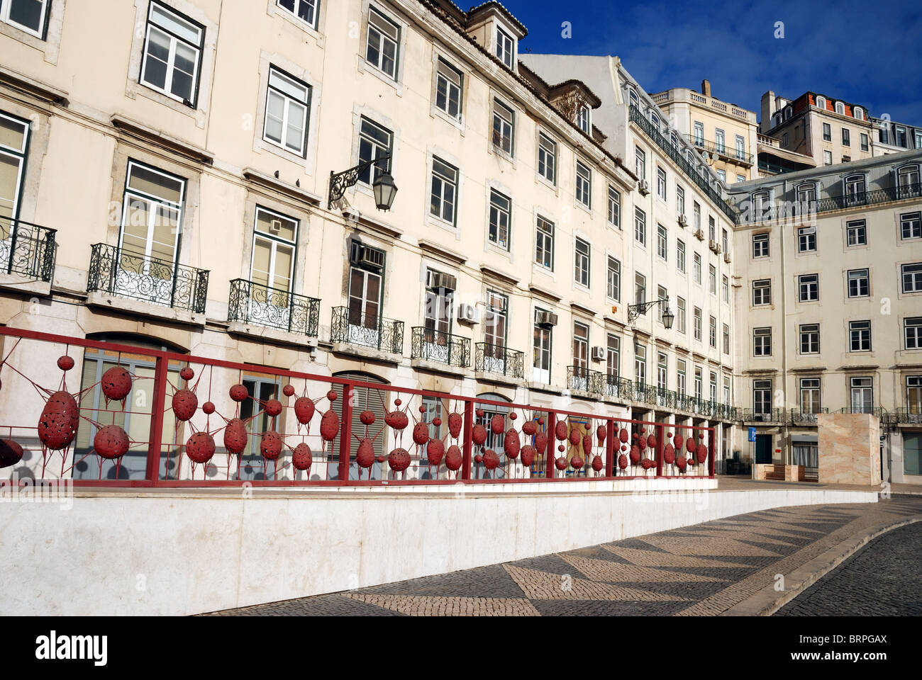 Praça Município - kommunale Quadrat - Baixa - Lissabon Lisboa Portugal Europa Stockfoto