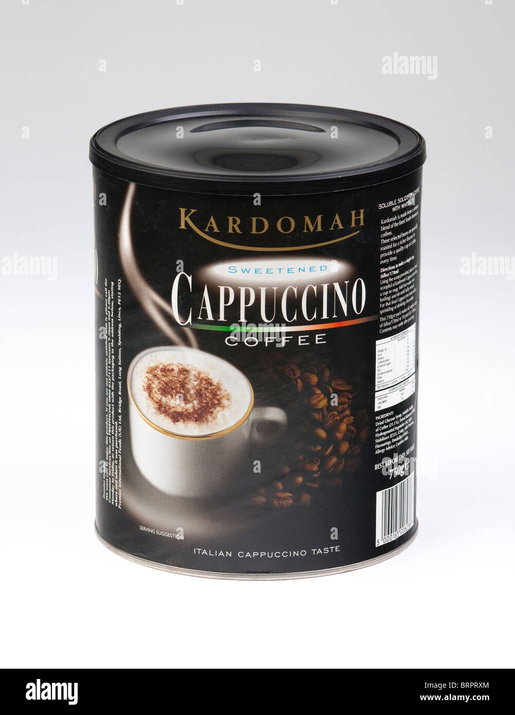 Kardomah Cappuccino-Kaffee-Pulver-Mischung Stockfoto
