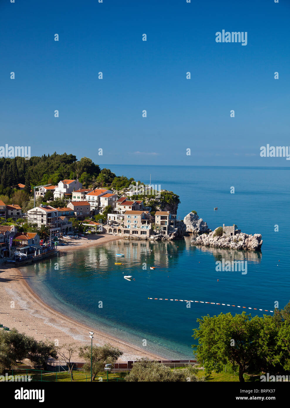 Przno Insel Montenegro Adria Meer Budva Stockfoto