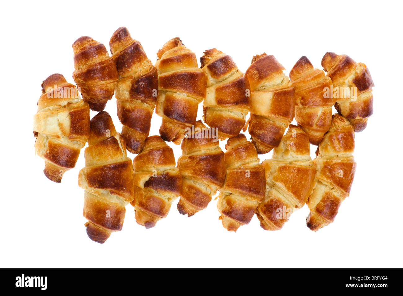 Objekt auf weiß - Croissant Essen Nahaufnahme Stockfoto