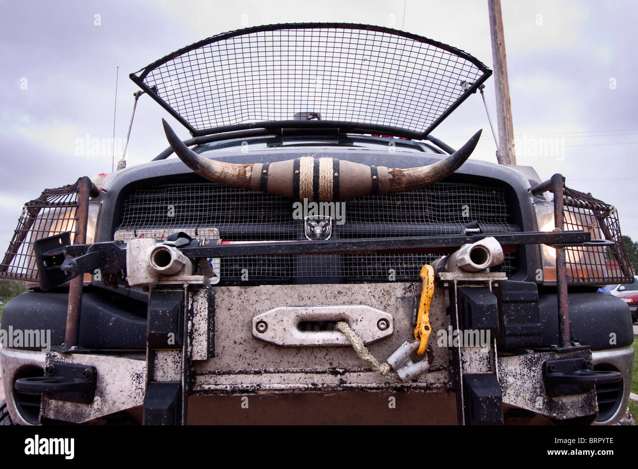 Ein Storm Chaser modifizierte LKW parkt im ländlichen Nebraska 29. Mai 2010. Stockfoto