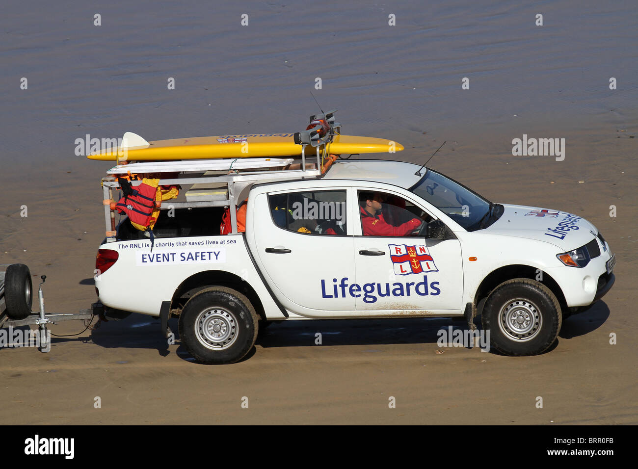 Rettungsschwimmer-Fahrzeug bei der Arbeit Stockfoto
