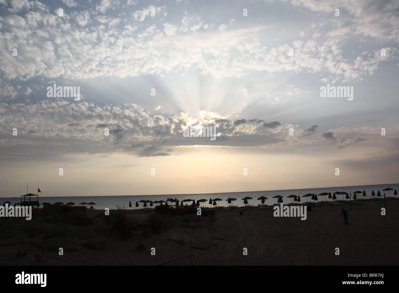 Sonnenuntergang in den Westen Kretas, antiken Falassarna Stockfoto