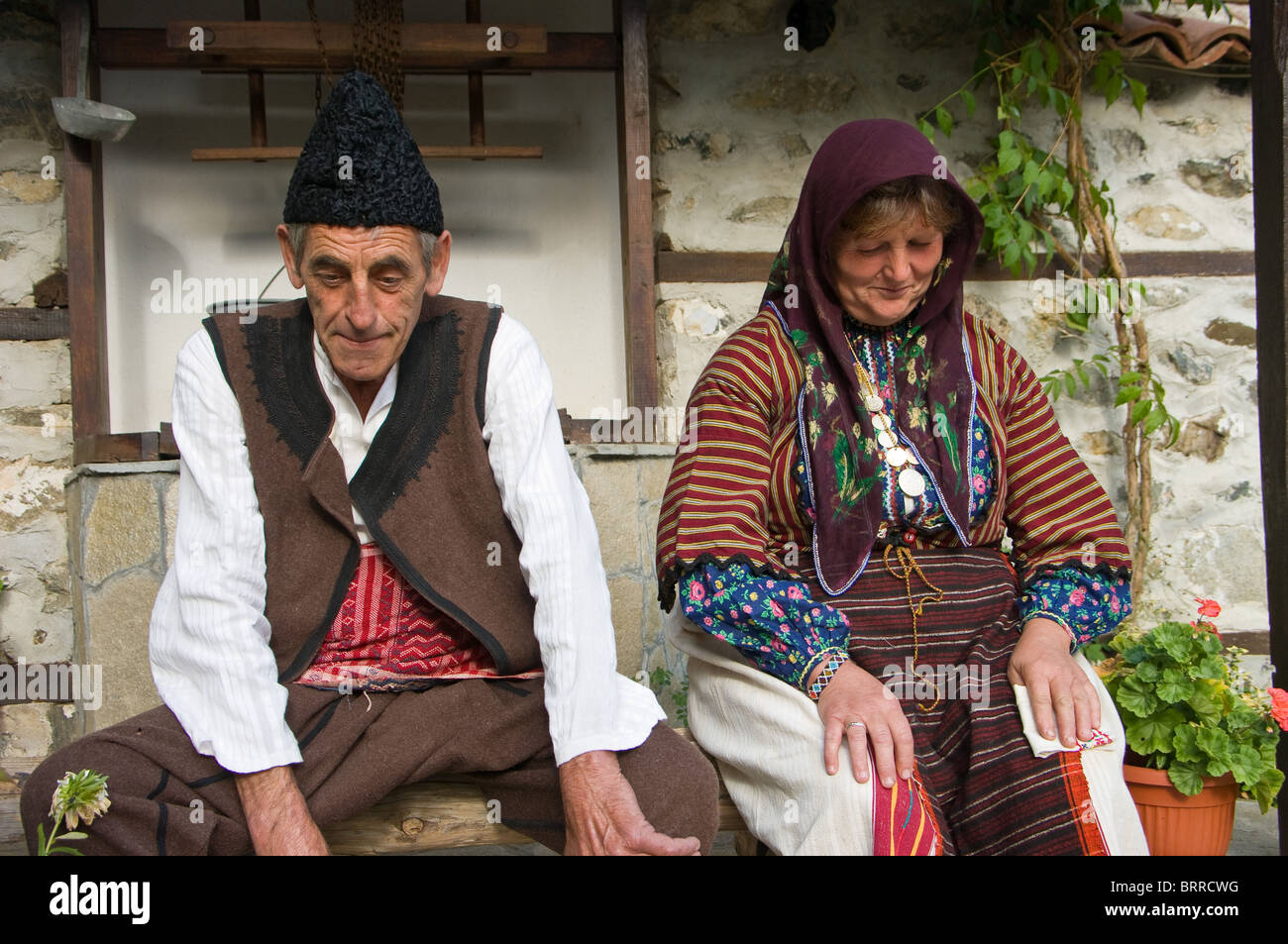 Amateure in der Trauung von den Rhodopen Bulgarien Zlatograd Stockfoto